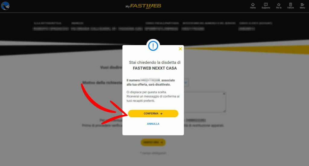 Disdetta Linea Fastweb , chiusura contratto fibra fastweb