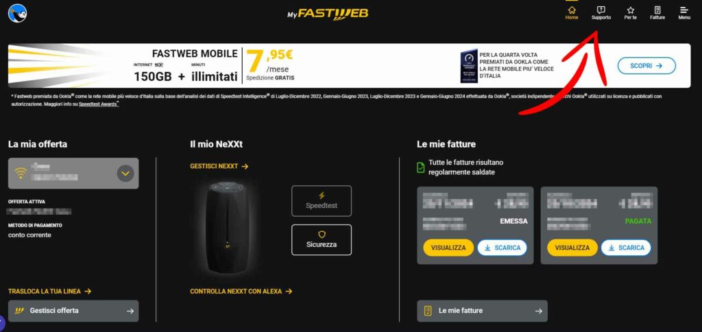 Disdetta Linea Fastweb , chiusura contratto fibra fastweb