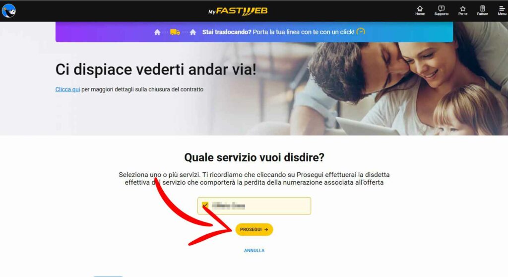 Disdetta Linea Fastweb , chiusura contratto fibra fastweb