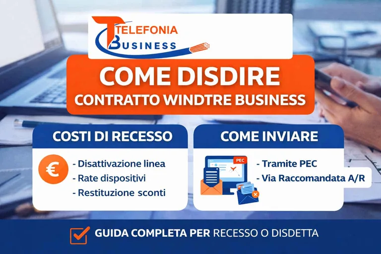 Recesso contratto WindTre Business: come disdire senza errori