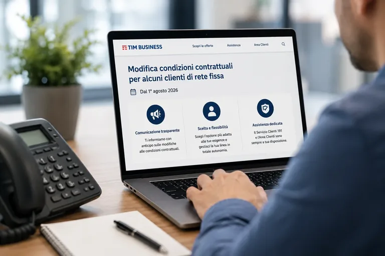Aumento TIM Business fibra e rete fissa dal 1 agosto 2026