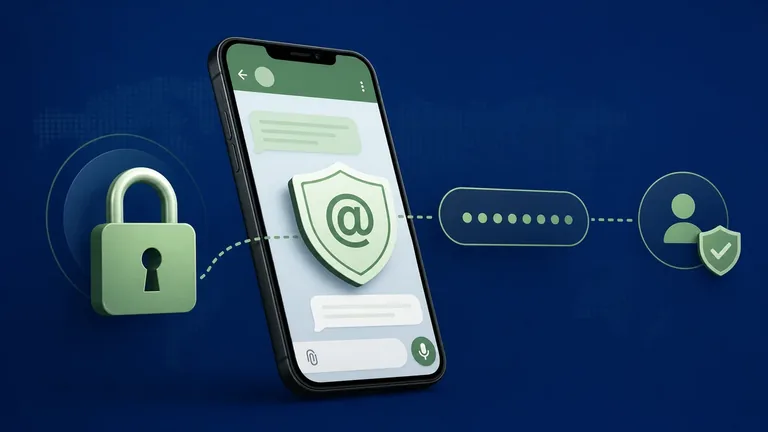 Privacy WhatsApp Business: numero di telefono nascosto e protetto da un nome utente e da uno scudo di sicurezza