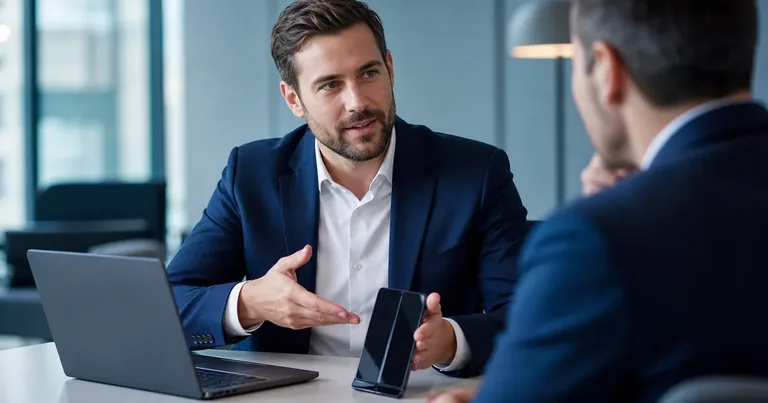 Consulente Telefonia Business illustra l'offerta TIM Business per i pieghevoli Samsung