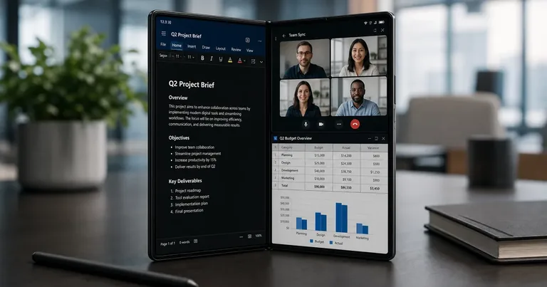 Multitasking a schermo diviso sul display interno del Samsung Galaxy Z Fold8