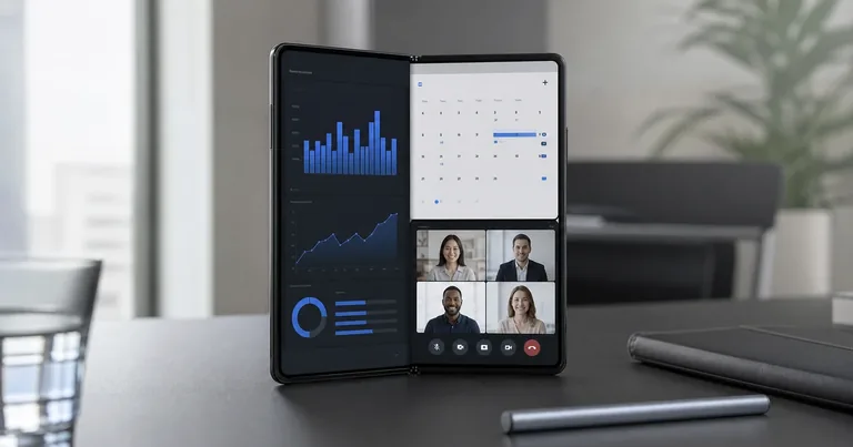Samsung Galaxy Z Fold8 aperto in un contesto aziendale con offerta TIM Business