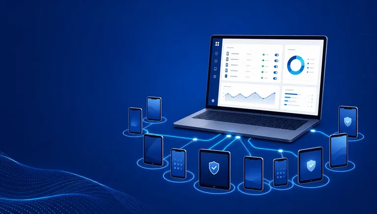 Samsung Knox Manage per la gestione degli smartphone aziendali: console MDM collegata a smartphone e tablet aziendali
