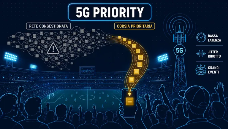 5G Priority negli stadi e ai grandi eventi TIM 5G Priority negli stadi e ai grandi eventi: corsia prioritaria del traffico mobile in condizioni di rete congestionata