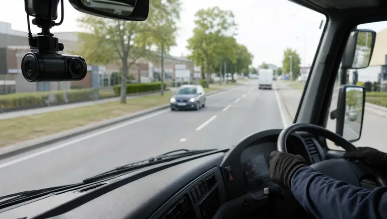 Dashcam aziendale installata a bordo di un mezzo per la videosorveglianza e la sicurezza di guida